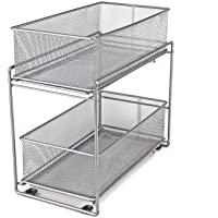 LaCyan Cajón organizador Organizador de Armario Apilable Cajón Deslizante Especiero con 2 Cestas Extraíbles para Cocina…